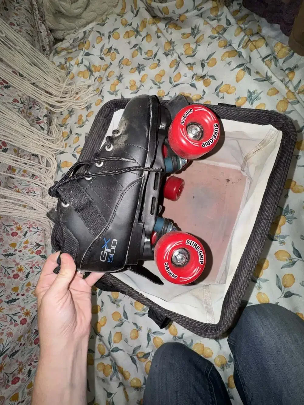 Pacer GTX 500 Quad Speed Roller Skates Mens 6 Womens 7 Sure-Grip Red Wheels